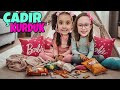 BAHAR VE BANU ALYA İLE EVDE ÇADIR KURDUK !! ABUR CUBUR YEDİK !! 