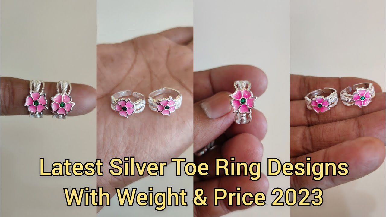 latest Silver toe ring designs with weight and price 2023/Fancy silver toe ring designs with price
