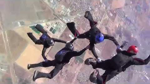 Exits, 20 exits from 2 days of 4 way Formation Skydive training