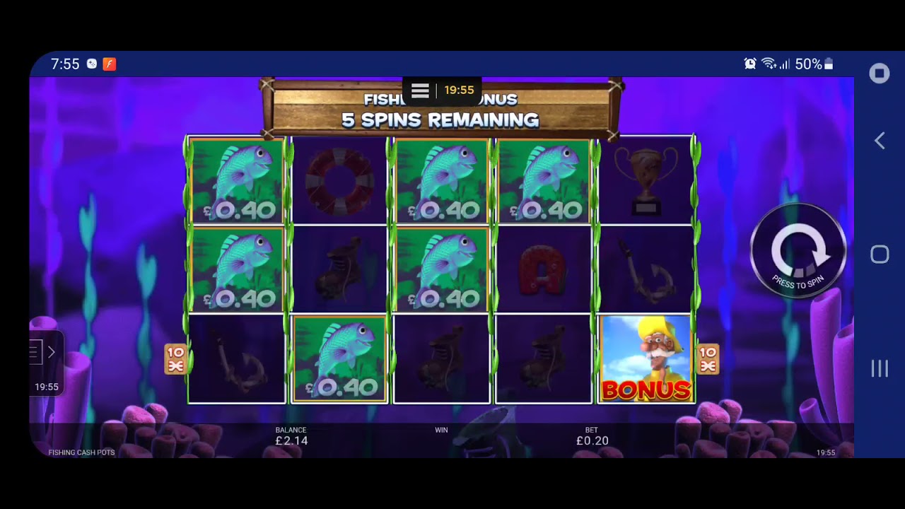 Fishing Cash Pots Bonus - 20p Stake