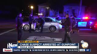 Man accused of leading chase arrested at gunpoint