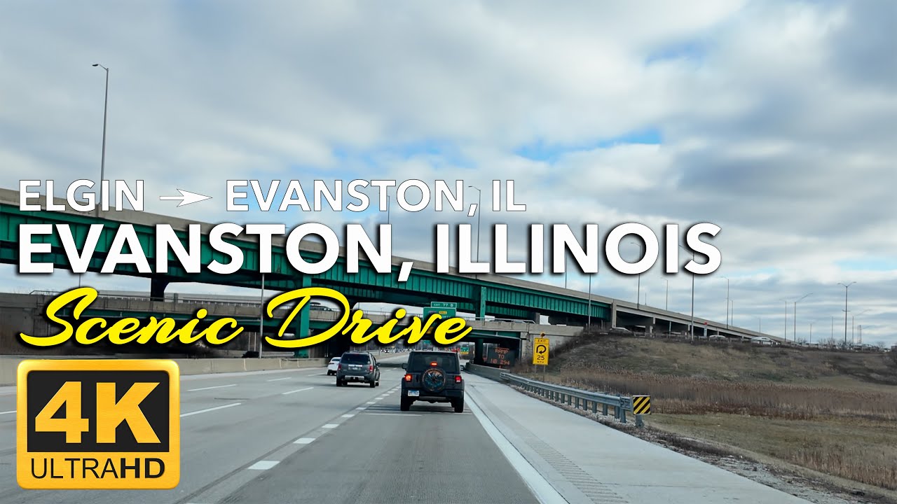 Scenic Drive from Elgin, IL to Evanston, IL | From River Town Calm to Lakeshore Chaos