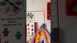 Spin, Graph, & Count Colorful Gingerbread Men! #shorts #earlychildhoodeducation #teach