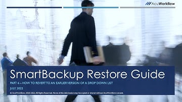 Part 6 - Dropdowns - SmartBackup Restore Guide