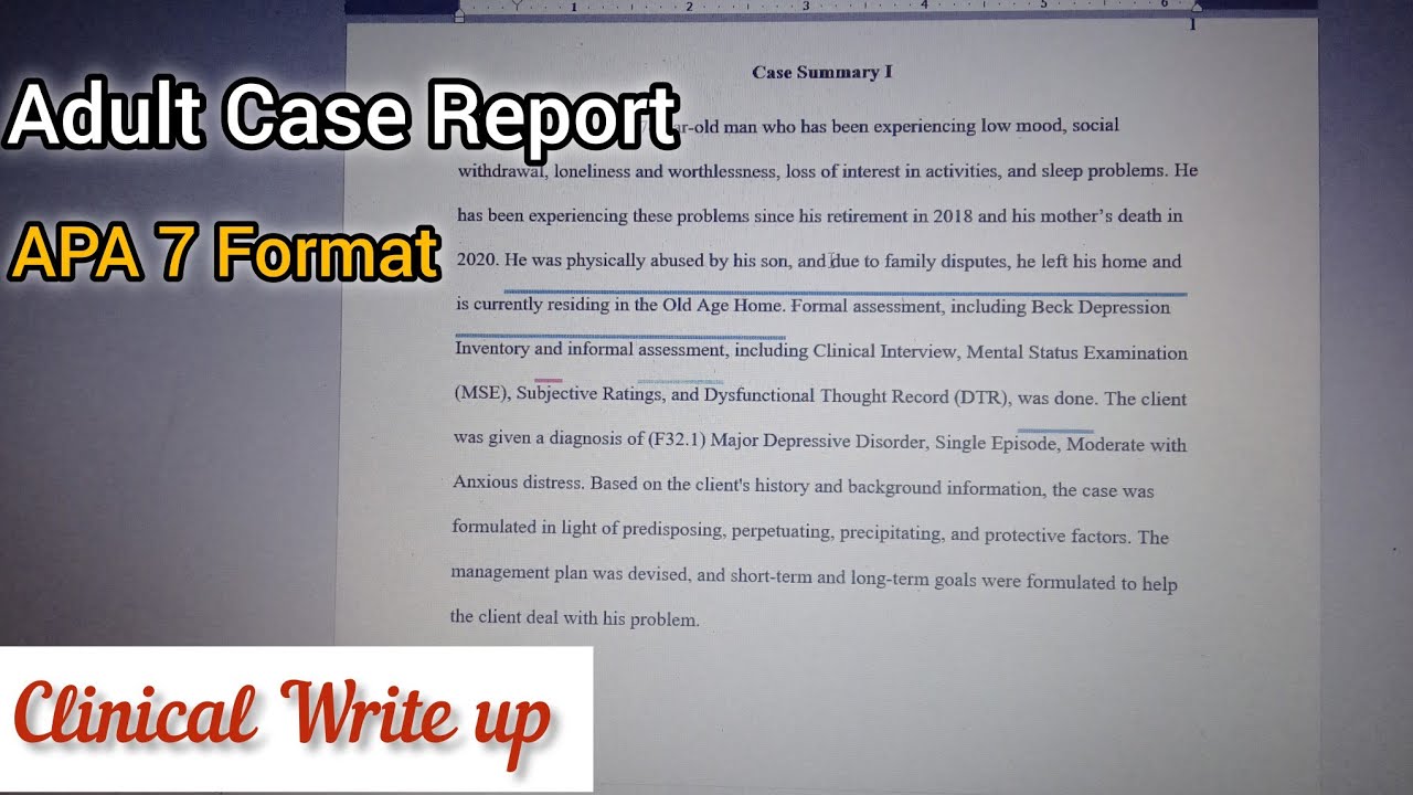 How to write Psychological Case Reports|APA 7 format|Clinical Case Reports|History taking|Assessment