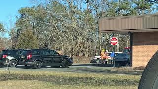 Lacey Township Police units and forked River fire units on scene of MVA at Wells Fargo