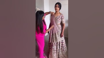 Traditional dupatta draping for a bride | Dolly Jain dupatta draping styles