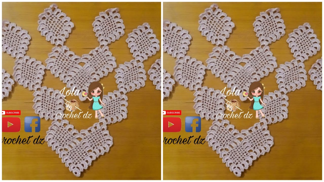 الجزء الأول | مشروع صدر كروشيه 2022  موديل جديد و حصري غرزة رائعة لتزيين قنادر قفاطن جلابة #lola