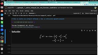 cómo evaluar una integral definida e interpretarla geométricamente con python