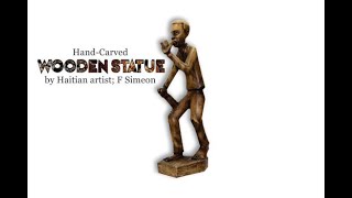 ORIGINAL HAITIAN F. SIMEON CARVED WOODEN STATUE