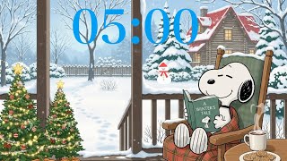 5-Minute Snoopy Christmas Lofi Timer ❄️🎄 | Cozy • Relax • Study • Chill Wealth