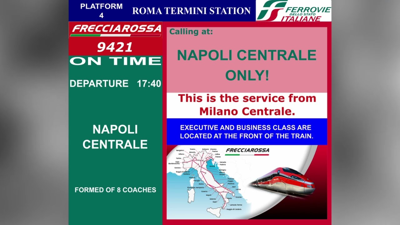 Roma Termini station announcements/annunci di Trenitalia; part 4