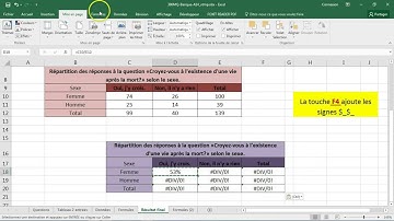 Excel 2016 [FR] formule cellule $A$1 absolue et A1 relative (exemple vidéo)