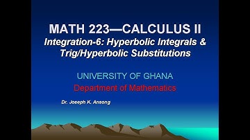 Integration-6: Hyperbolic Integrals