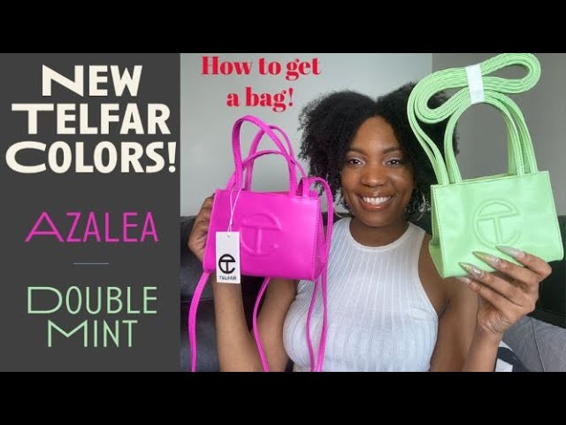 NEWEST 5 TELFAR BAG COLORS 2021 Azalea, Double Mint, Painter's Tape,  Greenscreen, Eggplant! 