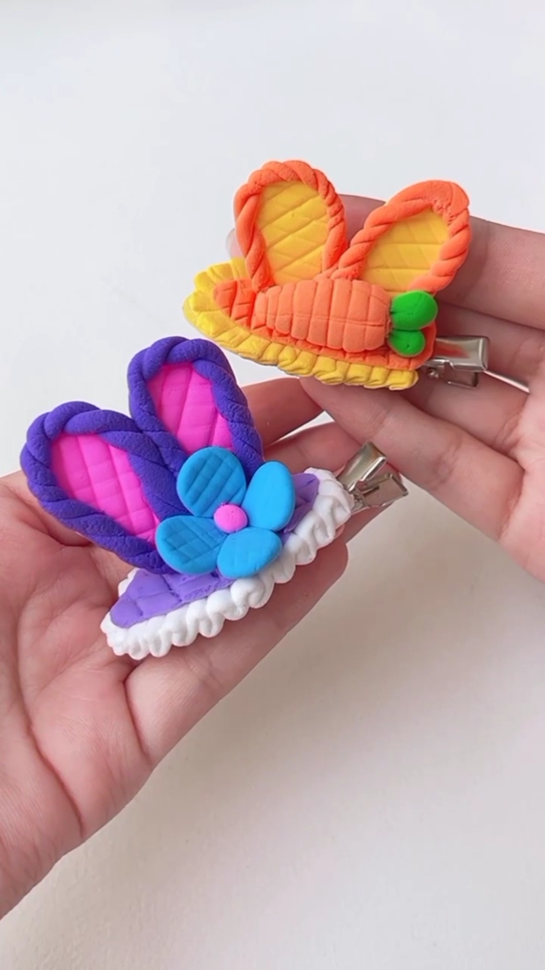 Clay art hair clips (try it) #shorts #tonniartandcraft #craft #art #diy