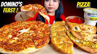 EATING PIZZA, STUFFED GARLIC BREAD & TACOS | DOMINO’S PIZZA | MUKBANG ASMR