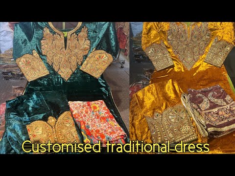 Buy Pure Silk Kashmiri Suit Tilla Embroidery Online at Best Price, Jamawar  Kashmiri Tilla Work Suit – KashmKari