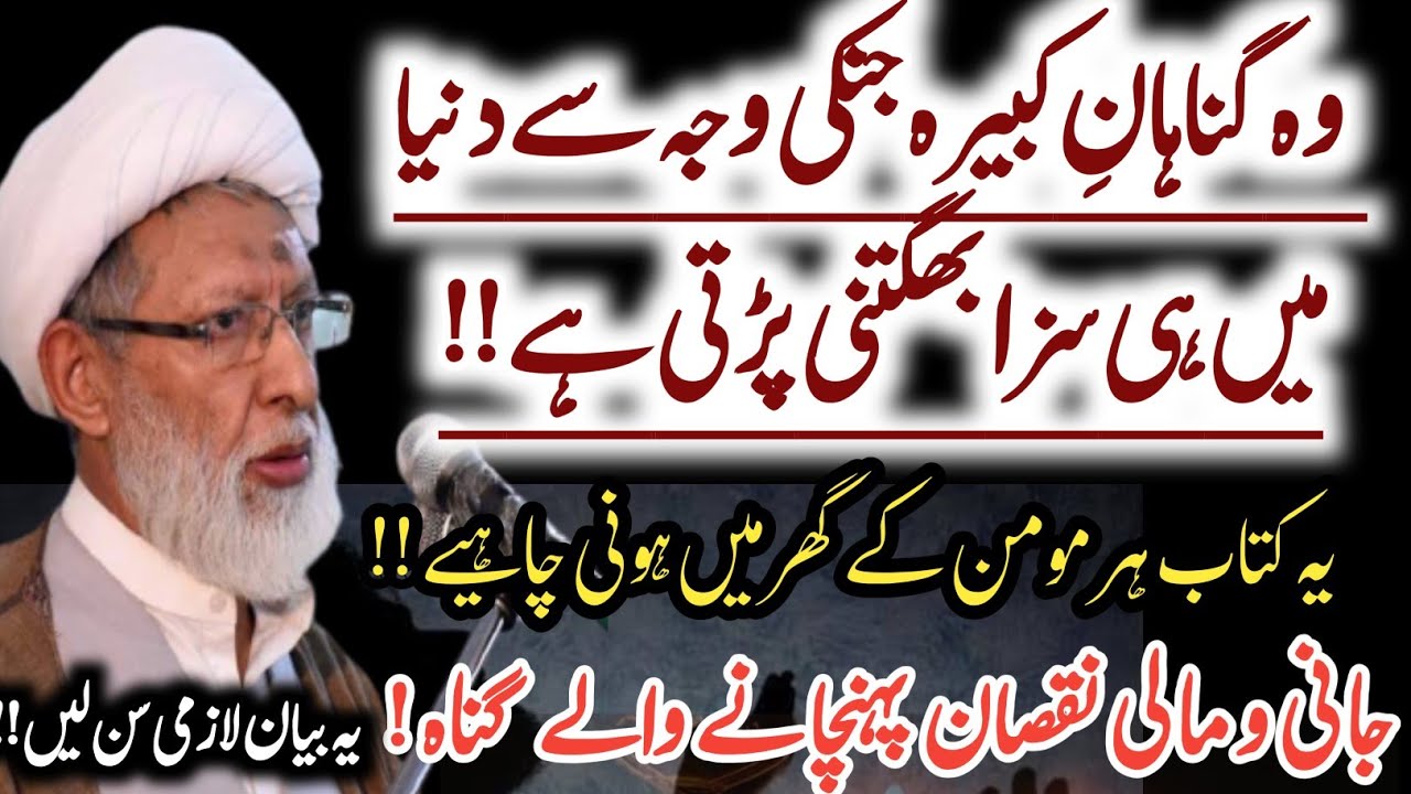 Wo Gunahn e Kabeera Jinki wajha se Jani O Mali Nuqsan hota hai !! |Allama Shifa Najafi