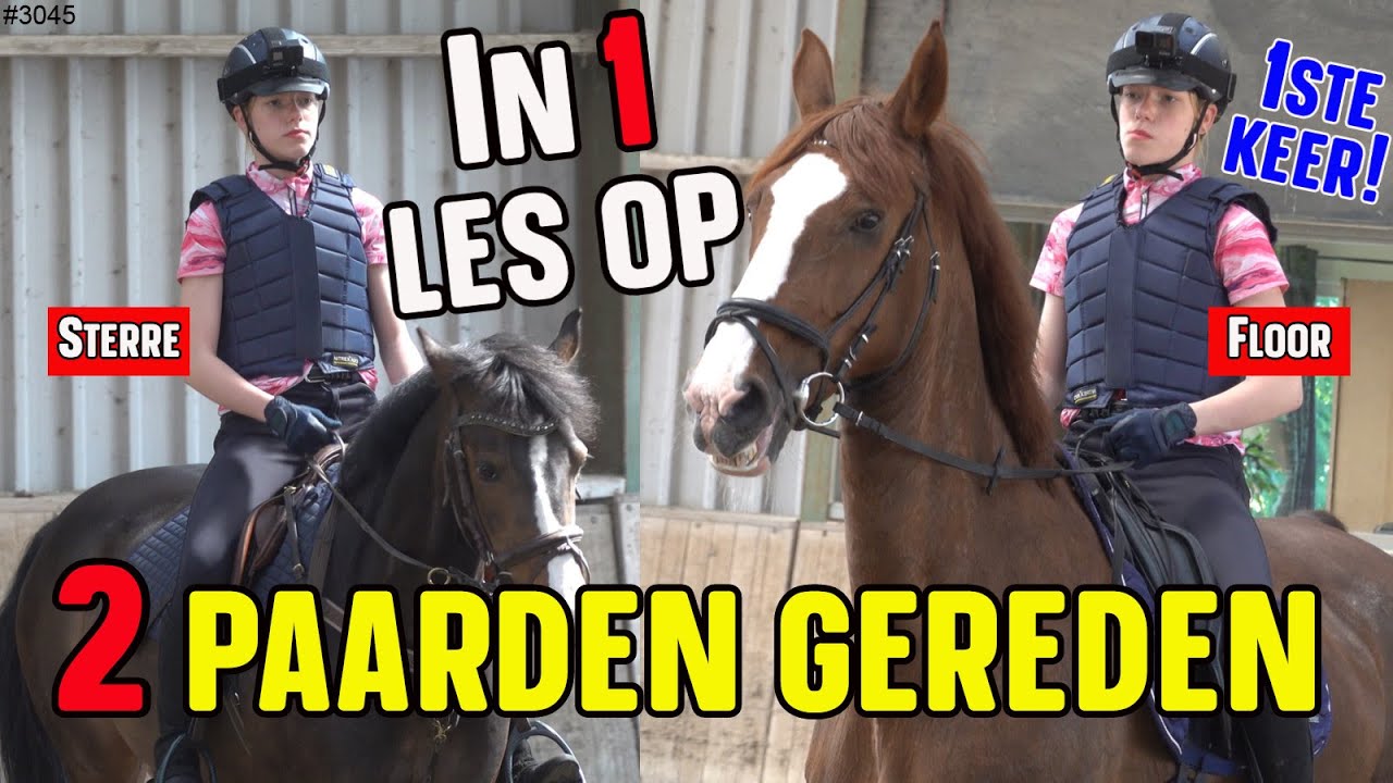 In 1 PAARDRIJLES rijden op 2 VERSCHILLENDE PAARDEN. Op FLOOR had ik nog NOOIT GEREDEN!  #3045