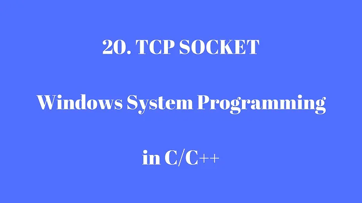 20.TCP SOCKET - Windows System Programming in C/C++