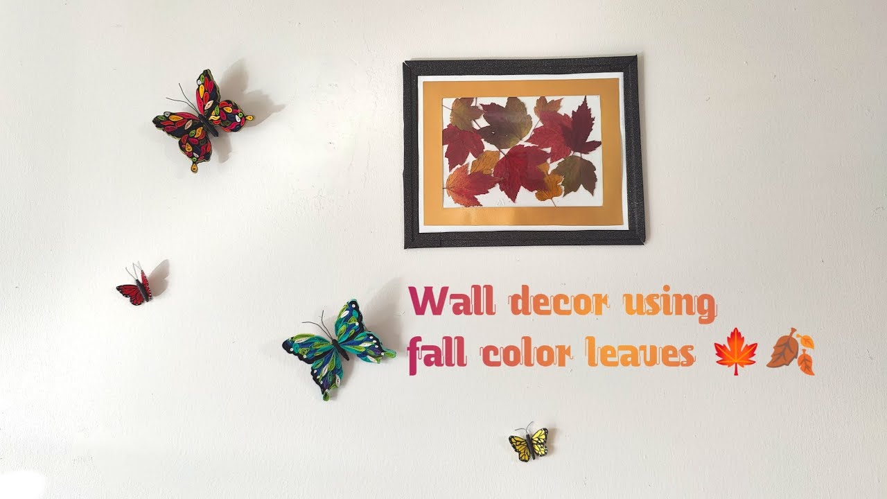 DIY Dried leaves craft wall decor | fall leaves craft | wall decor ideas | photo frame making 