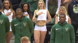 9-year-old Liamani Segura belts out National Anthem at Milwaukee Bucks game