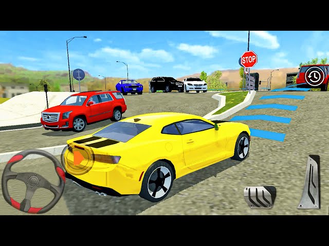 Car Driving School Simulator - Red Small Sedan & Green People Carrier Car  Driving School Parking #3