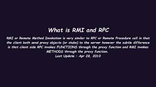 What is RMI and RPC