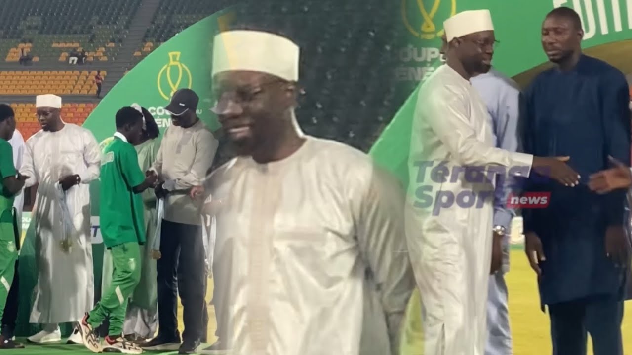 Le PM Ousmane Sonko remet le trophée de la Coupe du Sénégal