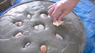 DIY　貝殻の踏み石の作り方　How to make a stepping stone
