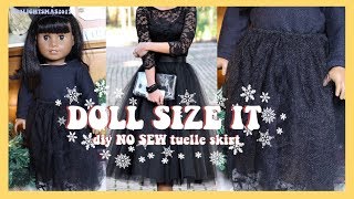 DIY NO SEW NO GLUE HOLIDAY TUELLE SKIRT FOR AMERICAN GIRL DOLL
