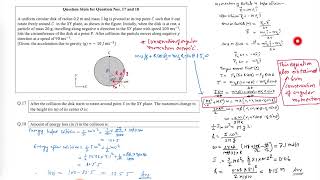 JEE ADV-2026/physics paper-2/ A particle hit a circular disc/rotational motion/ Class-11