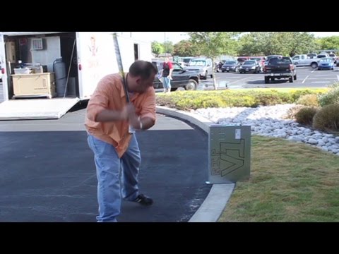 Server smashing and mini-golf at work - YouTube