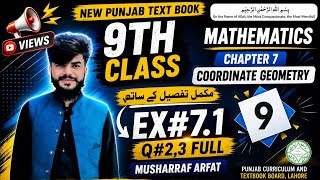 9th Class Mathematics Chapter 7 | Coordinate Geometry 📘 Ex#7.1 Q#2,3 Full Solution💯 New PTB 2026-27