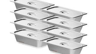 A must-have product! SucceBuy 8 Pack Buffet Chafing Dishes 5.93L Gastronorm Pans Steam Table Pans