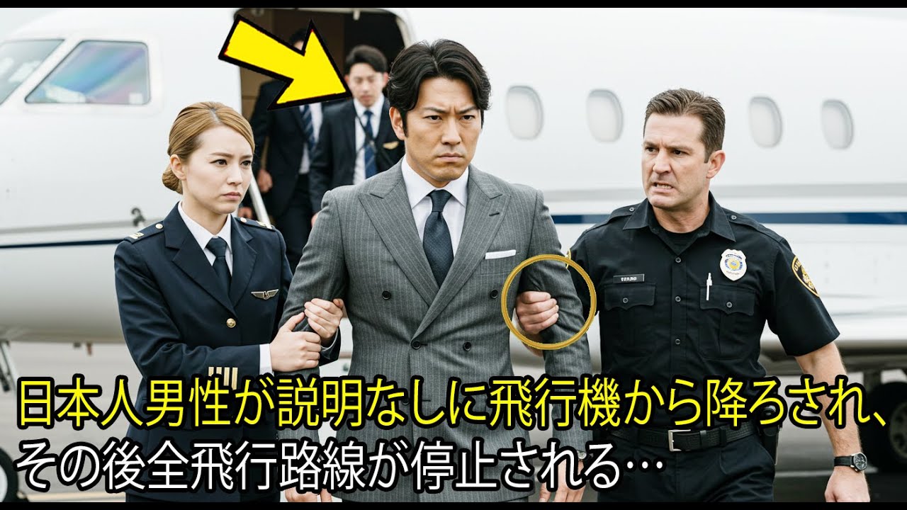 日本人男性が説明なしに飛行機から降ろされ、その後全飛行路線が停止される…