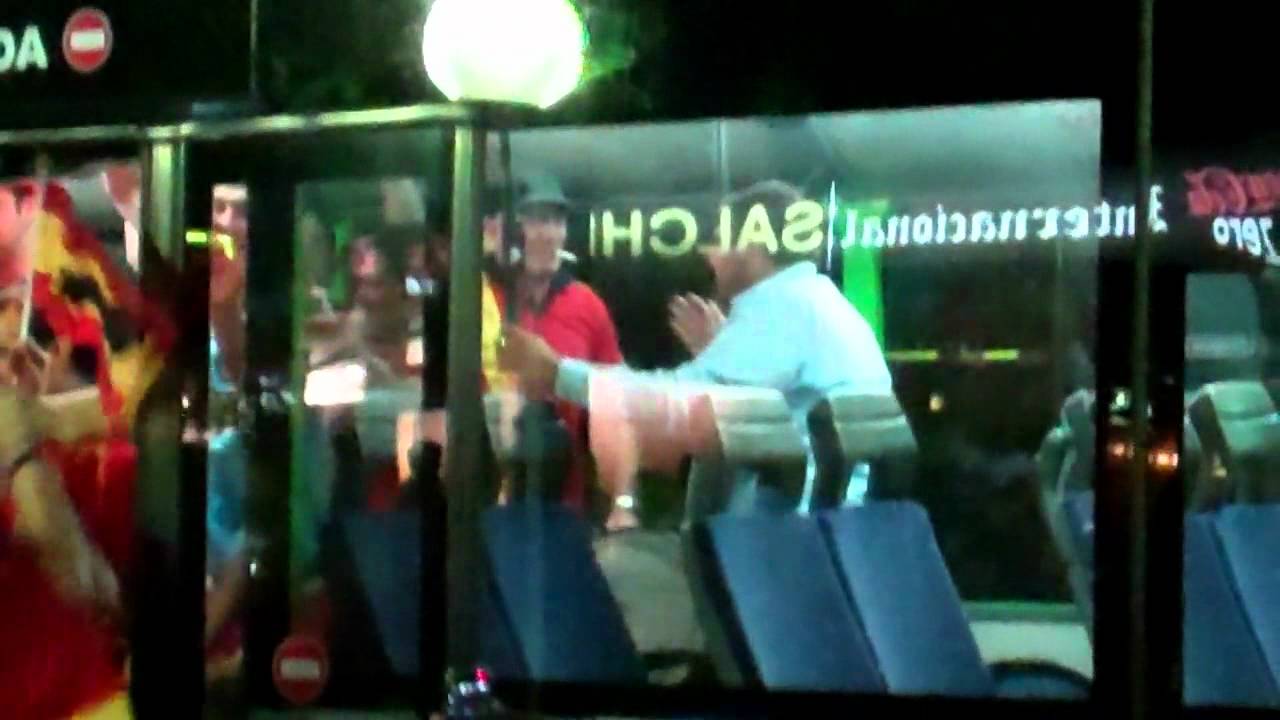 Winner EK 2012 Spain. People in Salou are happy