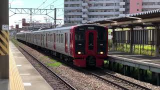 鹿児島本線813系＋811系リニューアル車区間快速列車、885系特急白いかもめ