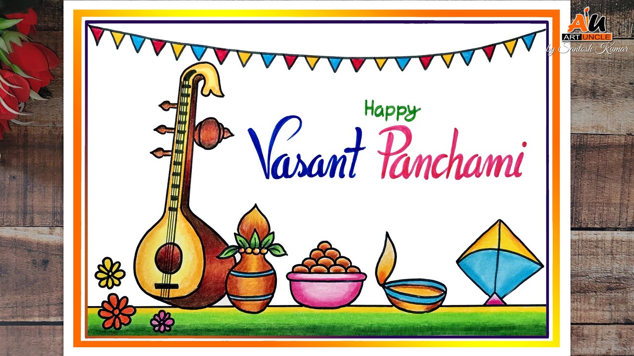 Рисунок к празднику Васант Панчами: пошаговая инструкция | Простое искусство