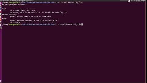 python2 Exception Handling try except IOError