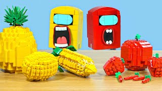 Конкурс красных и желтых фруктов LEGO | Лего В Реальной Жизни | Stop Motion Cooking И ASMR