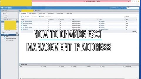 How to change ESXi Management IP Address