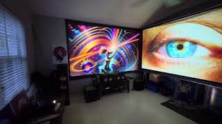 803 Pm Laser Projectors 130 Black Plexiglass Scrn Vs 125 Fabric Invisible Blue Screen Diy Paint