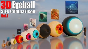 Animal, Dinosaur, and Sea Monster Eyeballs 3D Size Comparison