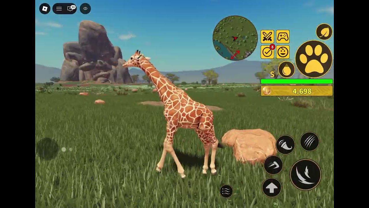 Giraffe gameplay savanna life chill on Roblox #roblox 