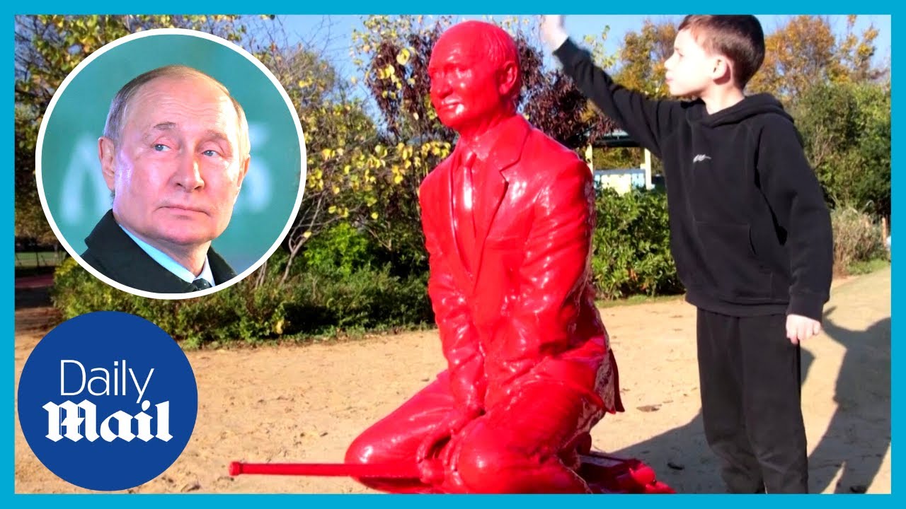 Red Putin statue mysteriously appears in Regent’s Park, London