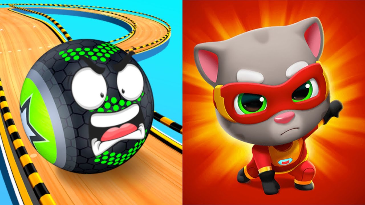 Going Balls Vs Talking Tom Hero Dash - satisfying video games