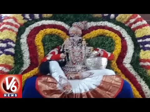 yadadri-annual-brahmotsavam-|-lakshmi-narasimha-swamy-appears-in-jaganmohini-avatar-|-v6-news