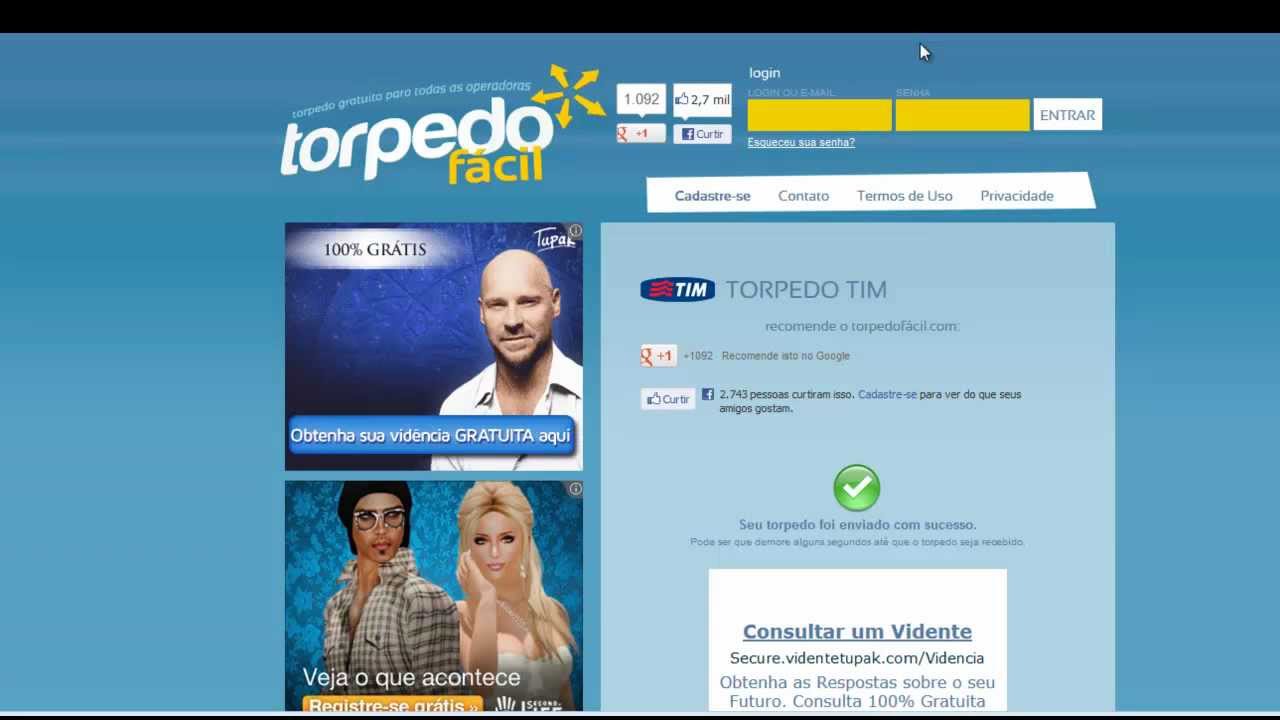 Como enviar torpedo gratuito para celular